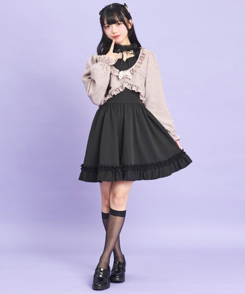 Secret Honey（シークレットハニー）の「ローズ柄ショートボレロ（Tシャツ/カットソー・レディース・ブラック/オフホワイト/ピンク・FREE）」の6枚目の写真