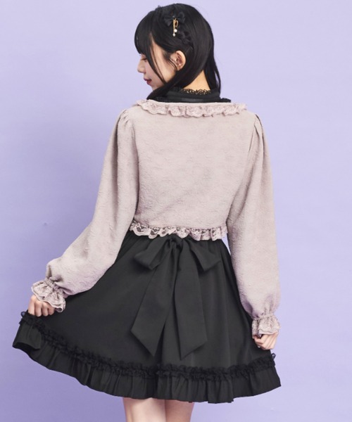 Secret Honey（シークレットハニー）の「ローズ柄ショートボレロ（Tシャツ/カットソー・レディース・ブラック/オフホワイト/ピンク・FREE）」の14枚目の写真