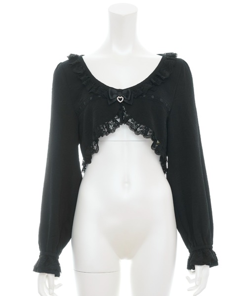 Secret Honey（シークレットハニー）の「ローズ柄ショートボレロ（Tシャツ/カットソー・レディース・ブラック/オフホワイト/ピンク・FREE）」の7枚目の写真