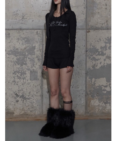 FANCY CLUB（ファンシークラブ）の「【FANCY CLUB】SNAP LETTERING LONG SLEEVE / 【ファンシークラブ】スナップレタリング長袖Ｔシャツ（Tシャツ/カットソー・レディース・ブラック・ONE SIZE）」の8枚目の写真