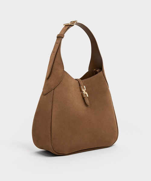CHARLES & KEITH(チャールズ & キース)の「Adalyn アダリン ホーボーバッグ(ショルダーバッグ・レディース・モカ/レディッシュグレー・L)」の8枚目の写真