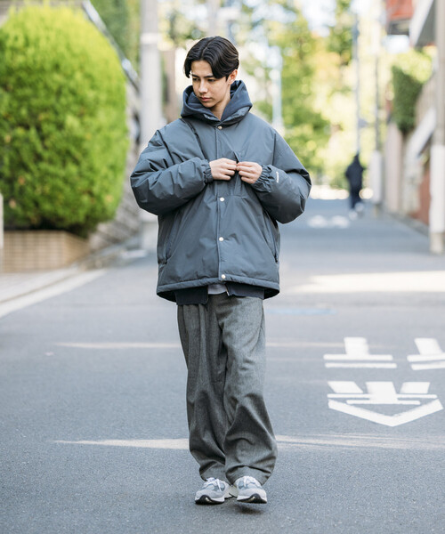+phenix 別注 SNAP DOWN JACKET 　チャコールグレー　S セール】+phenix/プラスフェニックス 別注 GORE-TEX WINDSTOPPER SNAP