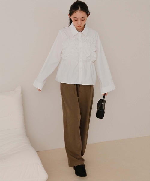 miette(ミエット)の「ダブルボタンギャザーデザインブラウス(シャツ/ブラウス・レディース・ブラック系その他/オフホワイト/チェック・M/S)」の7枚目の写真