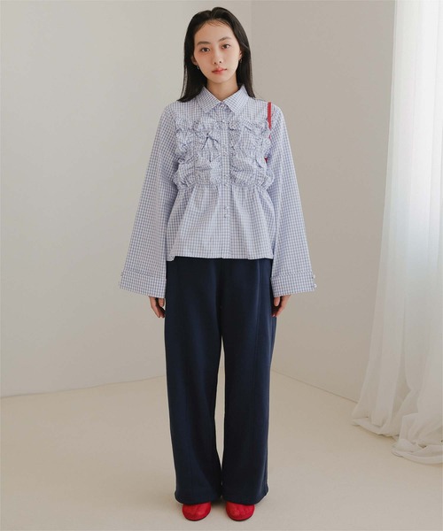 miette(ミエット)の「ダブルボタンギャザーデザインブラウス(シャツ/ブラウス・レディース・ブラック系その他/オフホワイト/チェック・M/S)」の21枚目の写真