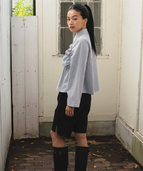 miette(ミエット)の「ダブルボタンギャザーデザインブラウス(シャツ/ブラウス・レディース・ブラック系その他/オフホワイト/チェック・M/S)」の16枚目の写真