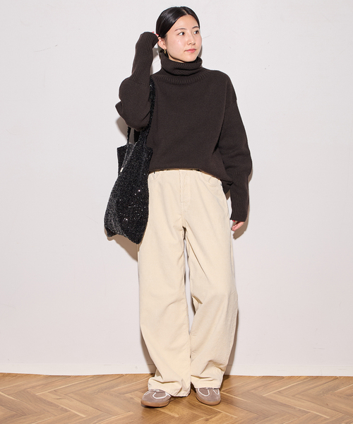 ISLAND TIDES（アイランドタイド）の「《追加》【ISLAND TIDES/アイランドタイド】ラムズウールタートルネック（ニット/セーター・レディース・ブラック/ブラウン/レッド・34）」の11枚目の写真