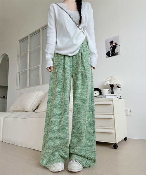 Miniministore(ミニミニストア)の「ワイドパンツ レディース(スウェットパンツ・レディース・ブラック/ベージュ/グリーン/スモークピンク・L/M)」の13枚目の写真
