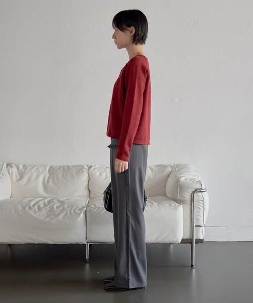 UNE MANSION（ユヌマンション）の「【UNE ORIGINAL】【低身長 / 高身長用 サイズ＆丈が選べるスラックス 】】【 2color ／ ３size／ 3lengths 】【 足長効果あり】ベーシックシルエットラブリーフリルスラックスパンツ（その他パンツ・レディース・ダークグレー/ブラック・S-Short/S-Regular/M-Short/M-Regular/L-Short/L-Regular）」の12枚目の写真