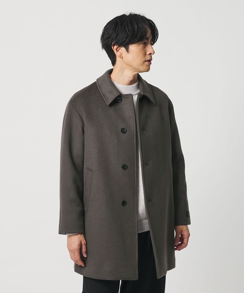 BEAUTY&YOUTH UNITED ARROWS（ビューティーアンドユースユナイテッドアローズ）の「120S メルトン バルカラーコート（ステンカラーコート・メンズ・ダークグレー/オリーブ/ブラック・M/S/L）」の7枚目の写真