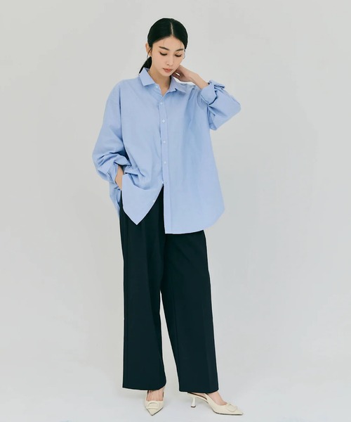 セール】BIG SILHOUETTE SHIRT（シャツ/ブラウス）｜BLUE×PALANG（ブルーパラン）のファッション通販 - ZOZOTOWN ミュベール❤ブラウス　シャツ【40】ブルー　綿100% 日本製　ビッグシルエット