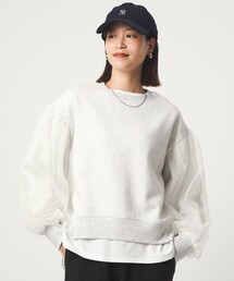 green label relaxing | 【WEB限定】＜at ease＞チュール ドッキング スウェット プルオーバー(スウェット)