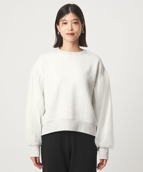 green label relaxing(グリーンレーベルリラクシング)の「【WEB限定】<at ease>チュール ドッキング スウェット プルオーバー(スウェット・レディース・ブラック/ライトグレー・FREE)」の12枚目の写真