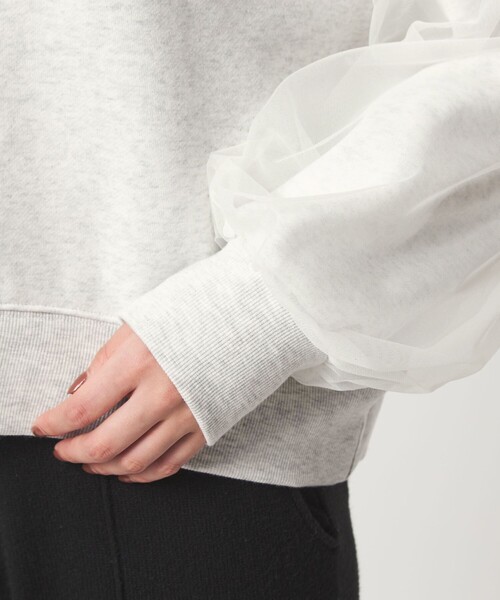 green label relaxing(グリーンレーベルリラクシング)の「【WEB限定】<at ease>チュール ドッキング スウェット プルオーバー(スウェット・レディース・ブラック/ライトグレー・FREE)」の16枚目の写真