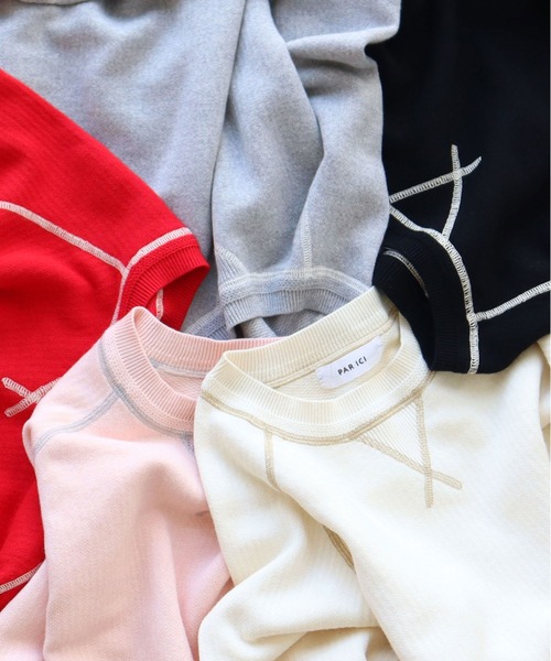 PAR ICI（パーリッシィ）の「【WEB別注カラー】カシミア混コットン ラグランプルオーバー（ニット/セーター・レディース・グレー/アイボリー/ブラック/ピンク/レッド・FREE）」の8枚目の写真