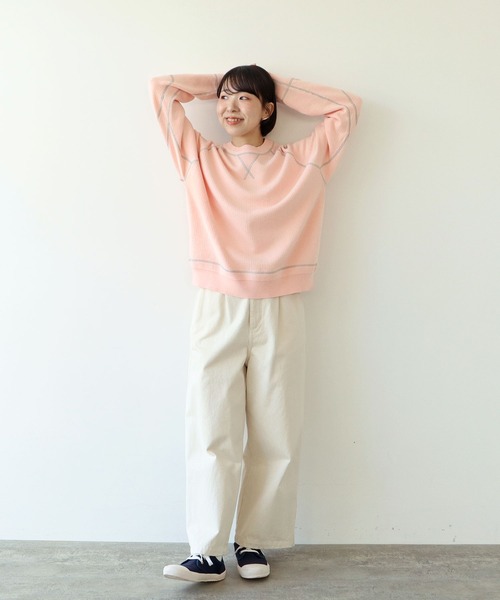 PAR ICI（パーリッシィ）の「【WEB別注カラー】カシミア混コットン ラグランプルオーバー（ニット/セーター・レディース・グレー/アイボリー/ブラック/ピンク/レッド・FREE）」の18枚目の写真