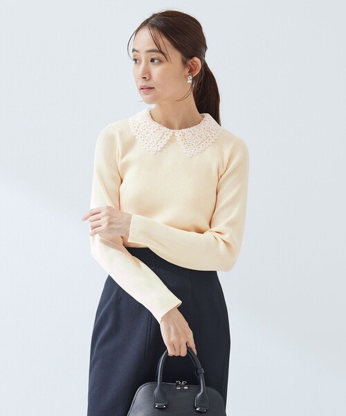 リブ エリレース 2WAY ニット プルオーバー ウォッシャブル（ニット