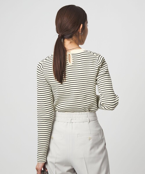 green label relaxing(グリーンレーベルリラクシング)の「リブ エリレース 2WAY ニット プルオーバー ウォッシャブル(ニット/セーター・レディース・ライトグレー/その他1/ネイビー/オフホワイト・FREE)」の13枚目の写真