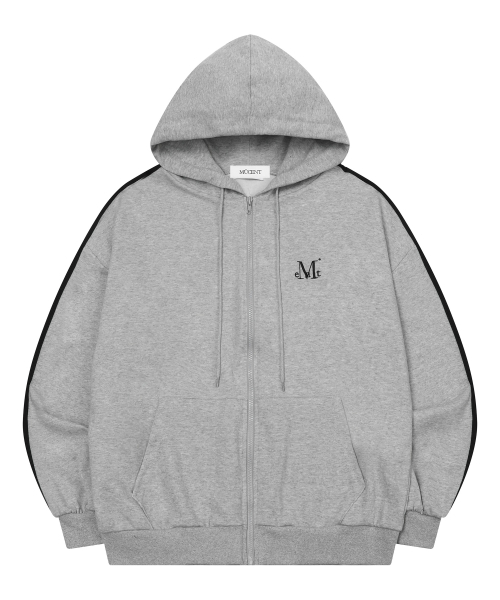 MUCENT(ムセント)の「ラリン トラックライン フードジップアップ 男女共用 (2カラー)(パーカー・レディース・ブラック/グレー系・FREE)」の6枚目の写真