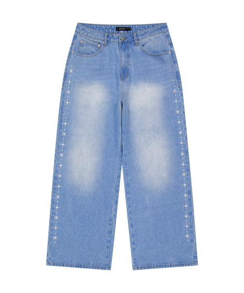 AAKAM（アーカム）の「Side Rhinestone Denim Pants (Blue)（デニムパンツ・レディース・その他・1/2）」の7枚目の写真