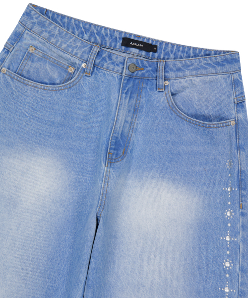 AAKAM（アーカム）の「Side Rhinestone Denim Pants (Blue)（デニムパンツ・レディース・その他・1/2）」の9枚目の写真