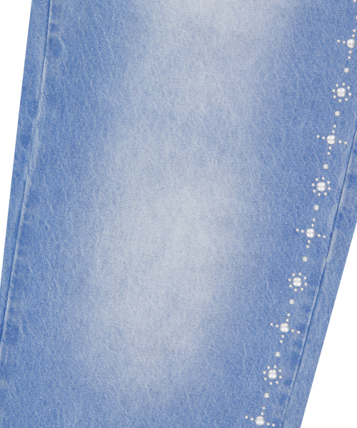 AAKAM（アーカム）の「Side Rhinestone Denim Pants (Blue)（デニムパンツ・レディース・その他・1/2）」の11枚目の写真