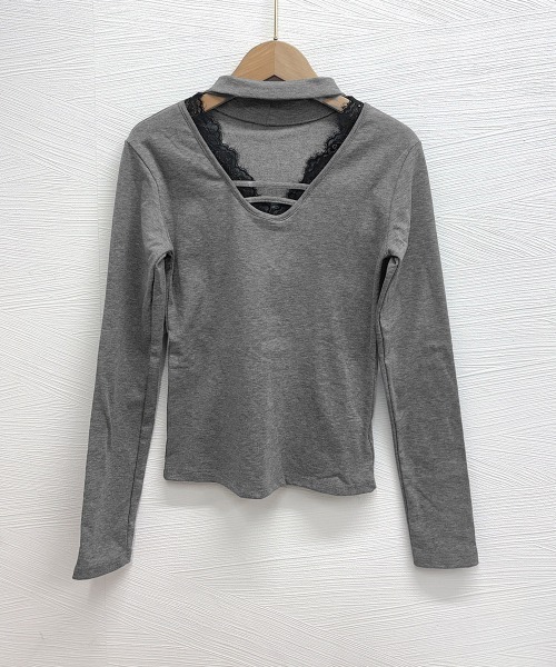 Miniministore(ミニミニストア)の「チョーカー風カットソーレース付きTシャツ(Tシャツ/カットソー・レディース・ホワイト/グレー/ブラック・FREE)」の20枚目の写真
