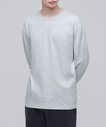 ベーシック長袖Tシャツ [メランジライトグレー]