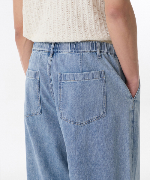 MUSINSA STANDARD（ムシンサスタンダード）の「リネンライクバルーンデニムパンツ[ライトインディゴ]（デニムパンツ・メンズ・その他・28/30/32/34/36/38/40/42/26）」の5枚目の写真