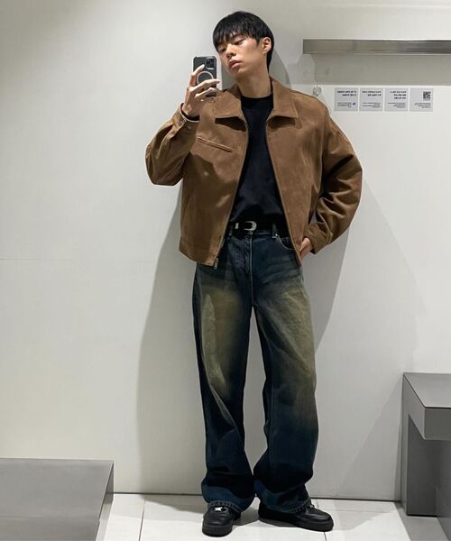 MUSINSA STANDARD（ムシンサスタンダード）の「ビッグブラシワイドデニムパンツ[イエローディープインディゴ]（デニムパンツ・メンズ・その他・30/31/33/26/27/28/40/38/42/36/34/32/29）」の9枚目の写真