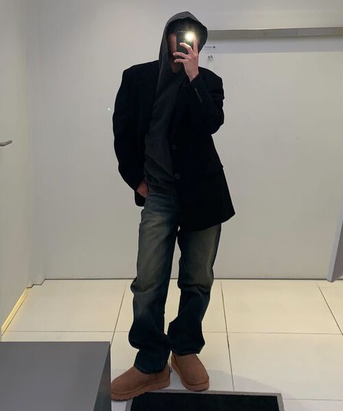 MUSINSA STANDARD（ムシンサスタンダード）の「ビッグブラシワイドデニムパンツ[イエローディープインディゴ]（デニムパンツ・メンズ・その他・30/31/33/26/27/28/40/38/42/36/34/32/29）」の15枚目の写真