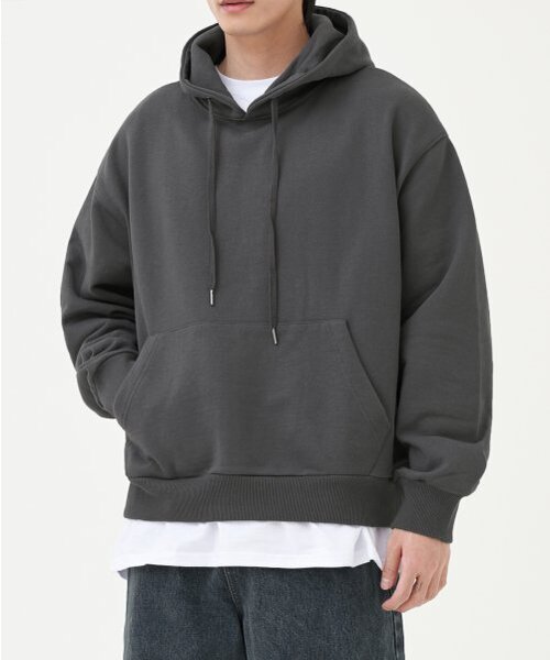 TOFFEE(トフィー)の「エッセンシャルフードスウェットシャツ(CHARCOAL)(パーカー・メンズ・その他・SMALL/MEDIUM/LARGE/X-LARGE)」の1枚目の写真