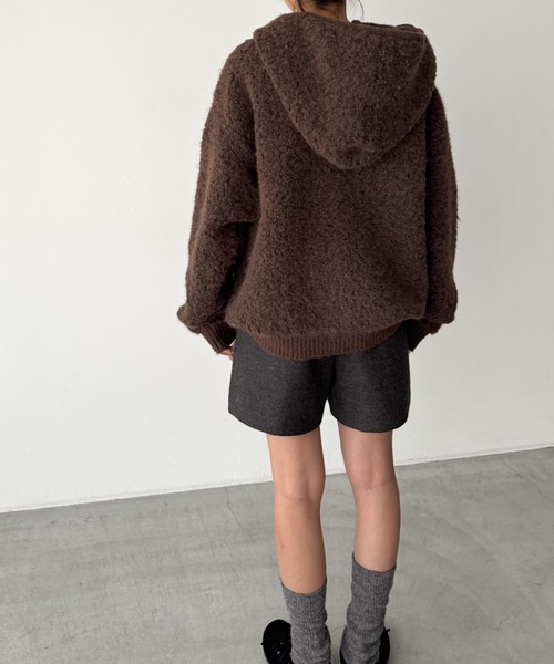 CANAL JEAN（キャナルジーン）の「El mar　ブークレニットZIPパーカー（パーカー・レディース・オフホワイト/ブラウン・ONE SIZE）」の8枚目の写真