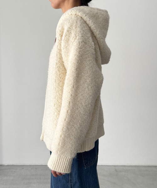 CANAL JEAN（キャナルジーン）の「El mar　ブークレニットZIPパーカー（パーカー・レディース・オフホワイト/ブラウン・ONE SIZE）」の11枚目の写真