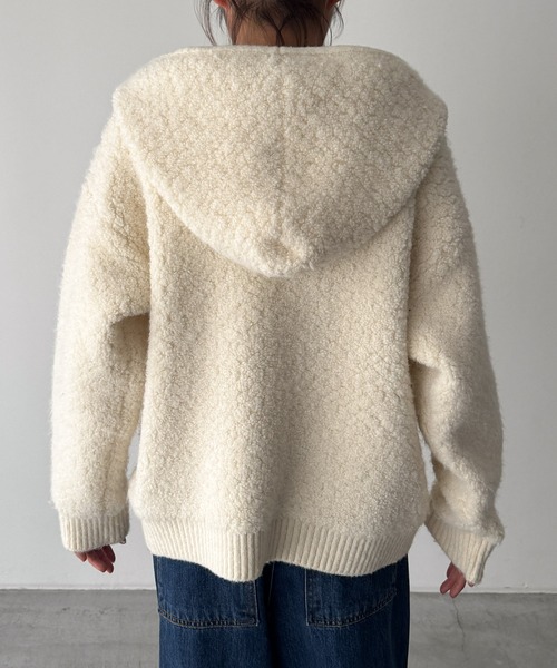 CANAL JEAN（キャナルジーン）の「El mar　ブークレニットZIPパーカー（パーカー・レディース・オフホワイト/ブラウン・ONE SIZE）」の12枚目の写真