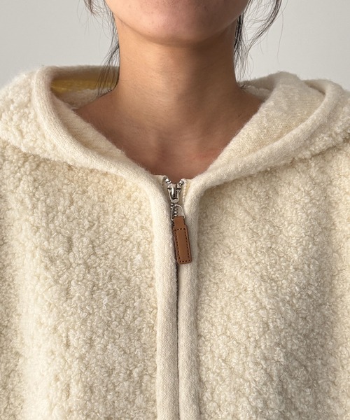 CANAL JEAN（キャナルジーン）の「El mar　ブークレニットZIPパーカー（パーカー・レディース・オフホワイト/ブラウン・ONE SIZE）」の13枚目の写真
