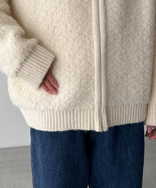 CANAL JEAN（キャナルジーン）の「El mar　ブークレニットZIPパーカー（パーカー・レディース・オフホワイト/ブラウン・ONE SIZE）」の14枚目の写真