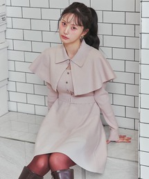 REDYAZEL（レディアゼル）の「ケープSETニットフレアミニワンピース（ワンピース・レディース）」