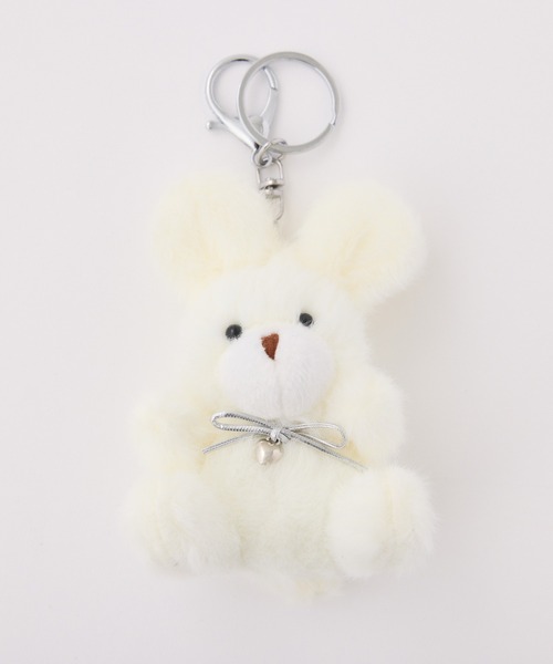 one after another NICE CLAUP（ワンアフターアナザーナイスクラップ）の「バッグチャーム　ファーラビット（チャーム・レディース・ブラック/グレー/アイボリー・FREE）」の2枚目の写真