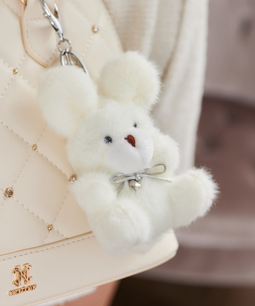 one after another NICE CLAUP（ワンアフターアナザーナイスクラップ）の「バッグチャーム　ファーラビット（チャーム・レディース・ブラック/グレー/アイボリー・FREE）」の5枚目の写真