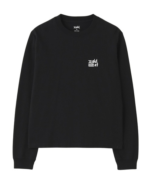 X-girl（エックスガール）の「NUMBER ONE BOX LOGO L/S TEE（Tシャツ/カットソー・レディース・ブラック/ホワイト/パープル・S/M/L）」の14枚目の写真