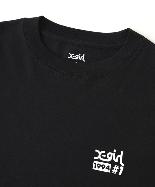 X-girl（エックスガール）の「NUMBER ONE BOX LOGO L/S TEE（Tシャツ/カットソー・レディース・ブラック/ホワイト/パープル・S/M/L）」の15枚目の写真