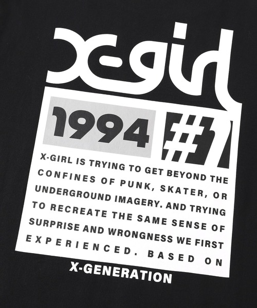 X-girl（エックスガール）の「NUMBER ONE BOX LOGO L/S TEE（Tシャツ/カットソー・レディース・ブラック/ホワイト/パープル・S/M/L）」の18枚目の写真