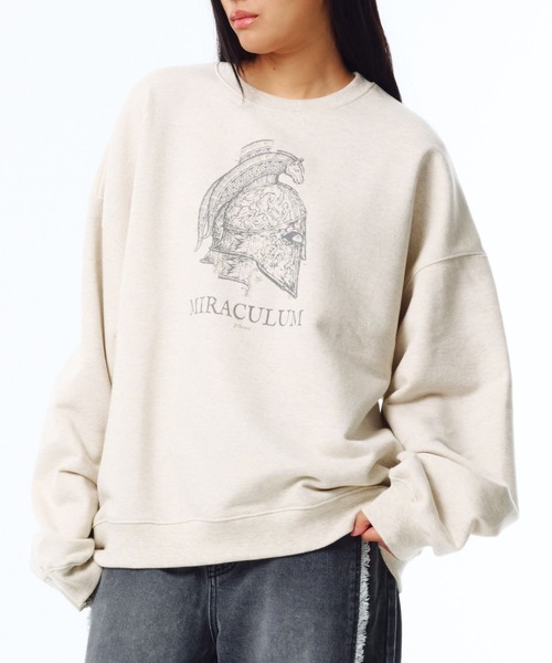 PHOS333(フォースサンサンサン)の「【UNISEX】PHOS333/Miraculum プルオーバー(スウェット・レディース・ナチュラル/ブラック・MEDIUM/LARGE)」の2枚目の写真