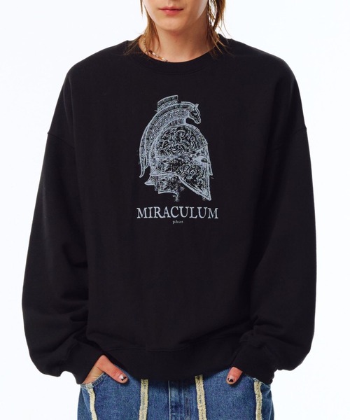 PHOS333(フォースサンサンサン)の「【UNISEX】PHOS333/Miraculum プルオーバー(スウェット・レディース・ナチュラル/ブラック・MEDIUM/LARGE)」の1枚目の写真
