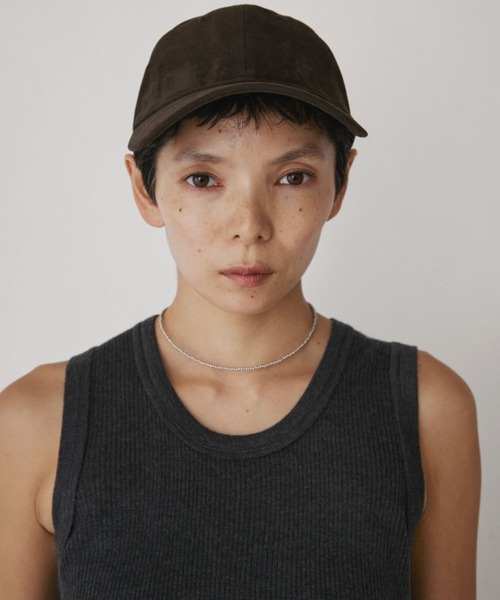 VION（ヴィオン）の「フェイクスエードキャップ / Fake Suede Cap（キャップ・レディース・ブラック/ブラウン・FREE）」の5枚目の写真