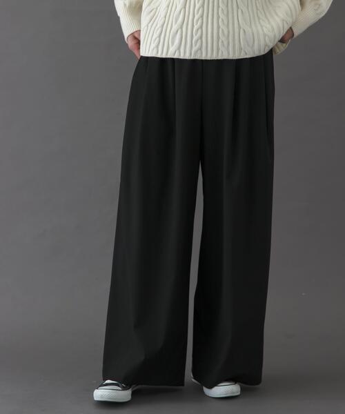 FORK&SPOON（フォークアンドスプーン）の「FORK&SPOON　ウールライクツータックワイドパンツ（その他パンツ・レディース・ブラック/グレー系その他/キャメル・2/1）」の3枚目の写真