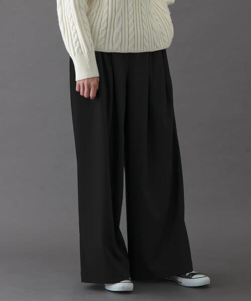 FORK&SPOON（フォークアンドスプーン）の「FORK&SPOON　ウールライクツータックワイドパンツ（その他パンツ・レディース・ブラック/グレー系その他/キャメル・2/1）」の5枚目の写真