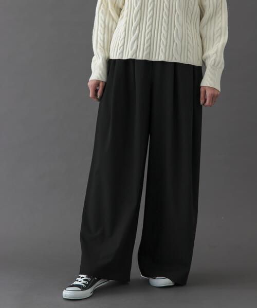 FORK&SPOON（フォークアンドスプーン）の「FORK&SPOON　ウールライクツータックワイドパンツ（その他パンツ・レディース・ブラック/グレー系その他/キャメル・2/1）」の6枚目の写真