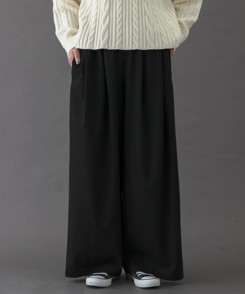 FORK&SPOON（フォークアンドスプーン）の「FORK&SPOON　ウールライクツータックワイドパンツ（その他パンツ・レディース・ブラック/グレー系その他/キャメル・2/1）」の7枚目の写真