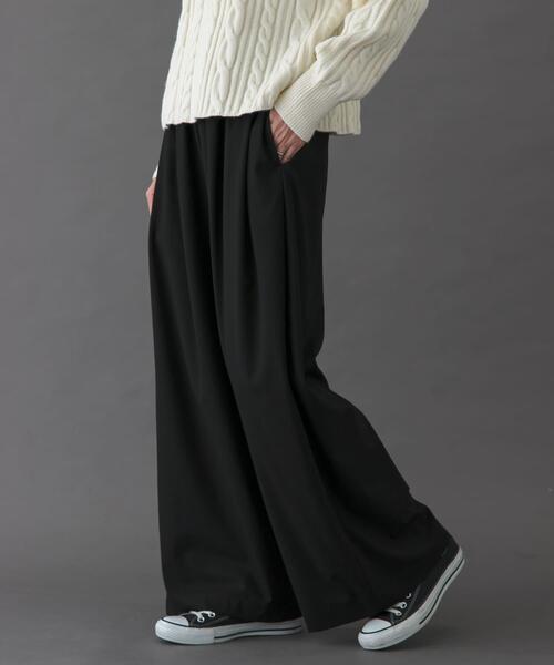 FORK&SPOON（フォークアンドスプーン）の「FORK&SPOON　ウールライクツータックワイドパンツ（その他パンツ・レディース・ブラック/グレー系その他/キャメル・2/1）」の8枚目の写真